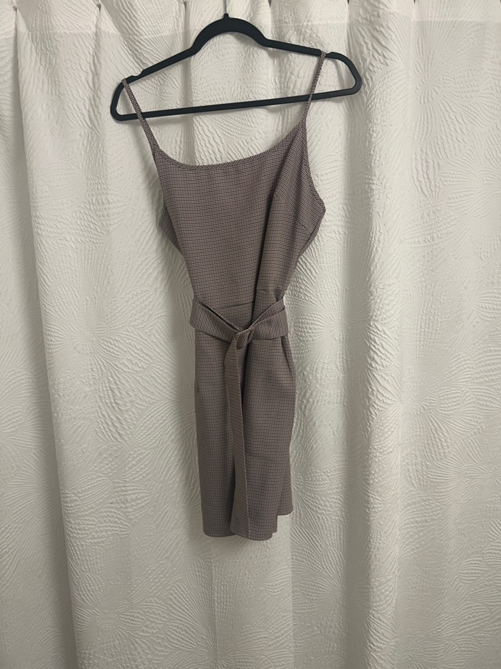 Missguided Brown Check Tie-Front Mini Dress